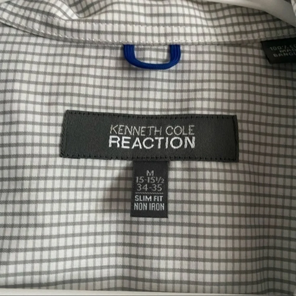 Kenneth Cole Reaction • Grey Check Plaid Button Down Shirt
